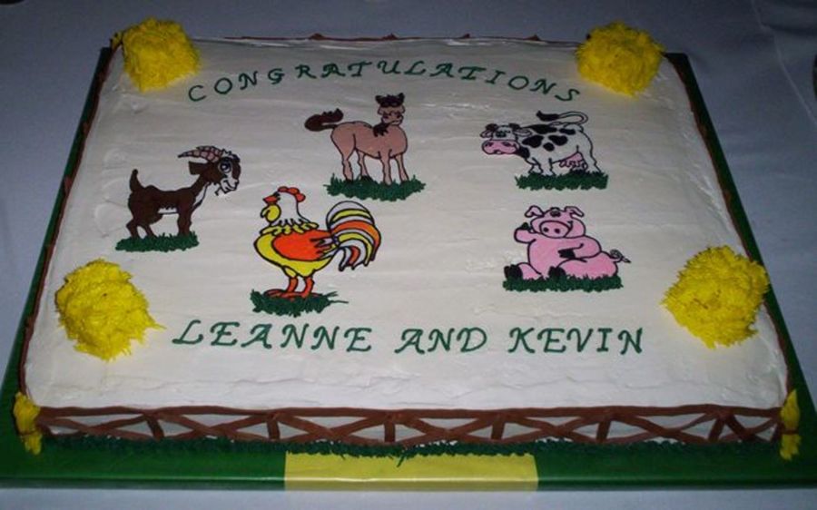 Wedding Farm Sheetcake - CakeCentral.com