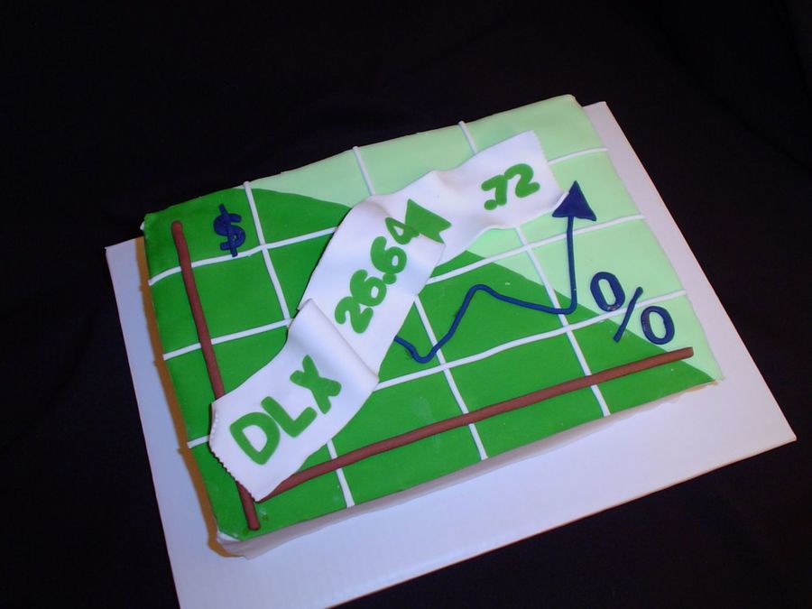 Ticker Tape Stock Market Cake