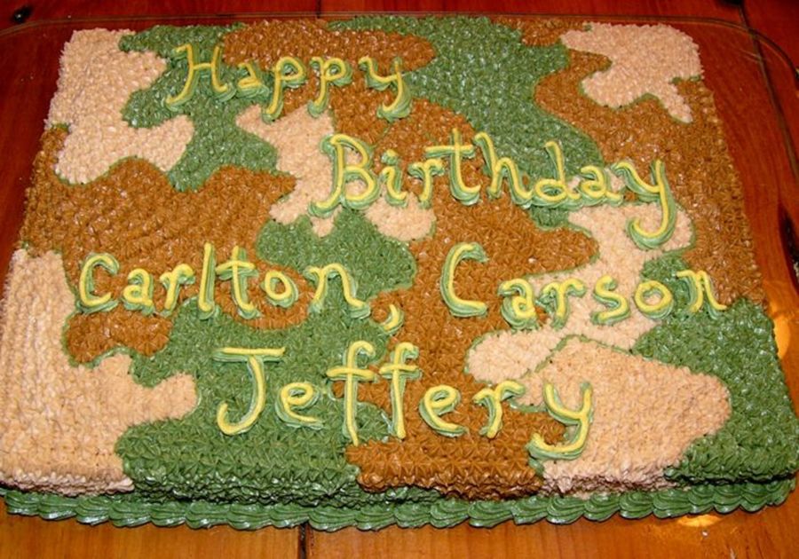 Camoflauge Birthday Sheet Cake - CakeCentral.com