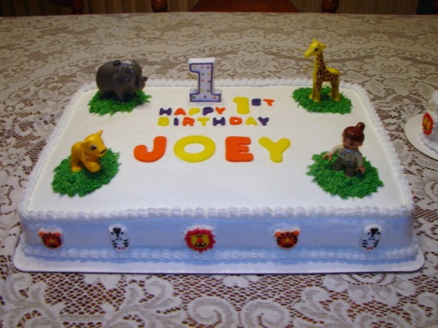 Joey s First Birthday Cake CakeCentral