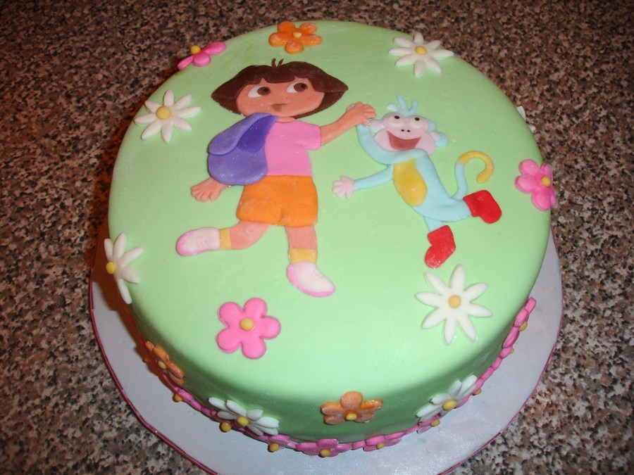 Dora And Boots Birthday Cake