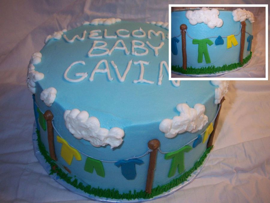 Baby Shower Clothes Line Cake