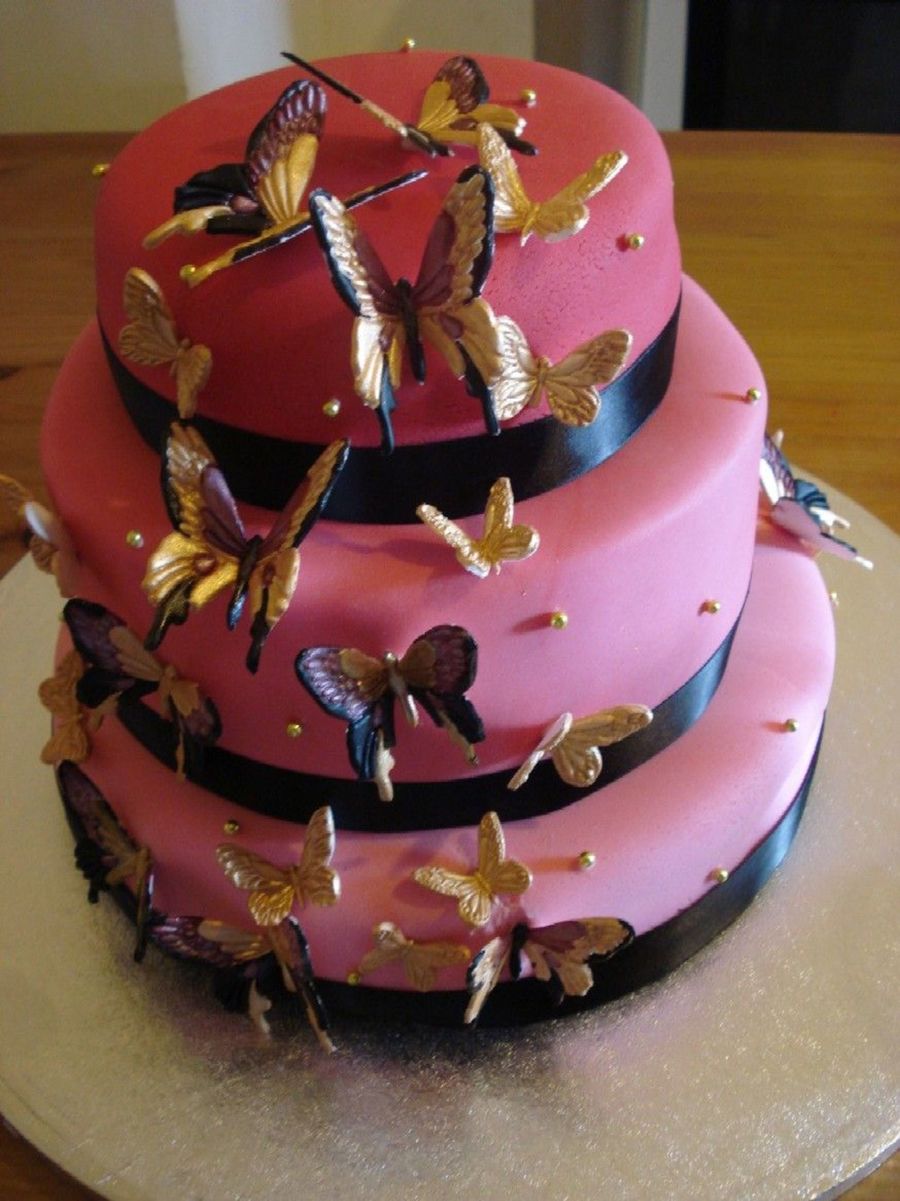Pink Butterfly Cake