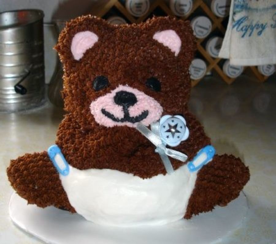 Baby Boy Teddy Bear Cake