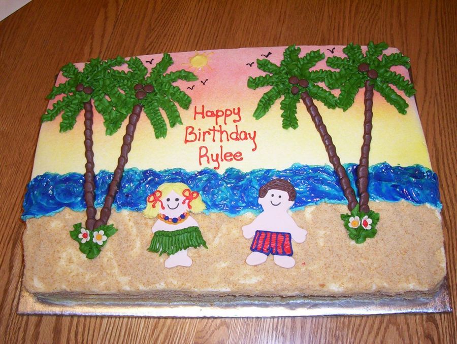 Beach Sheet Cake - CakeCentral.com