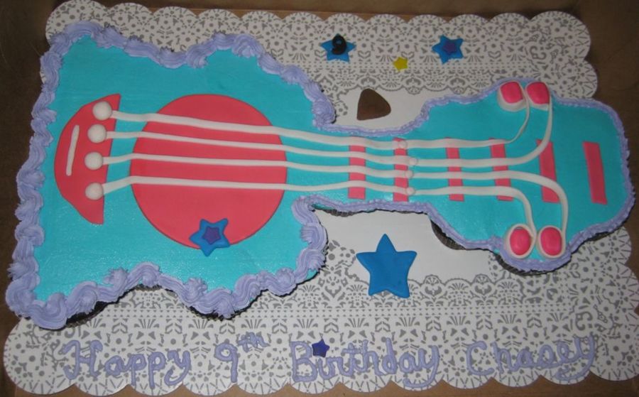 Guitar Cupcake Cake - CakeCentral.com