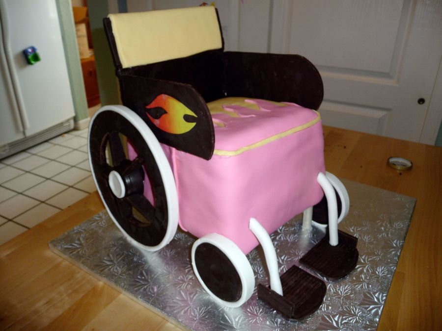 Wheelchair Cake With Flames For 40Th Birthday Party