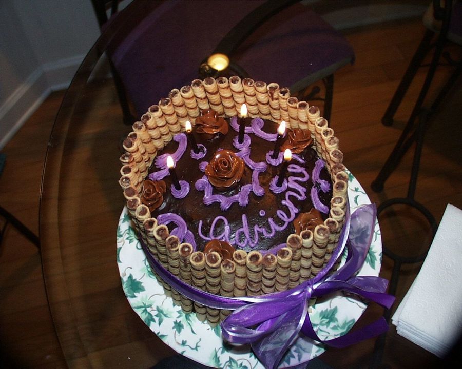 Dark Chocolate Caramel Birthday Cake