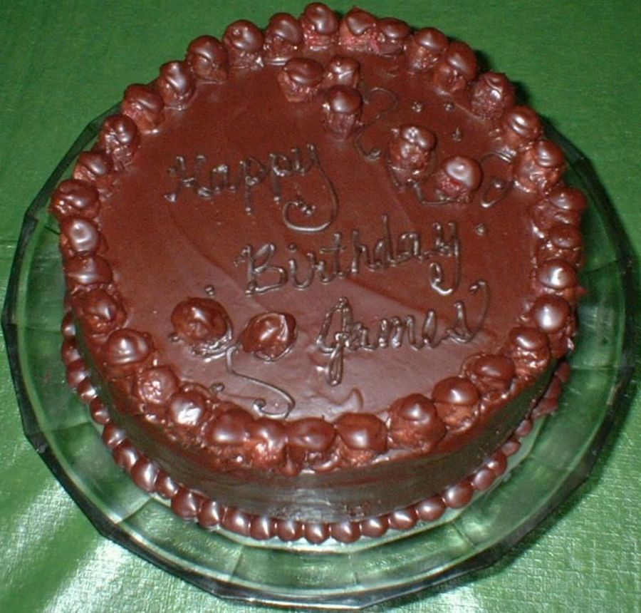 Dark Chocolate Fudge Birthday Cake