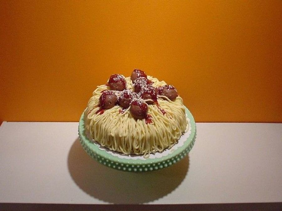Spaghetti And Meatballs Cake
