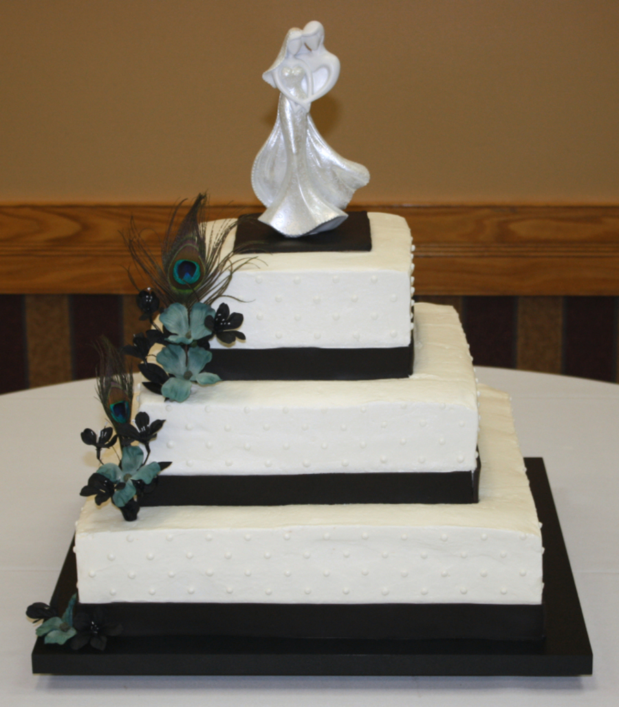 Black And White Square Wedding Cake