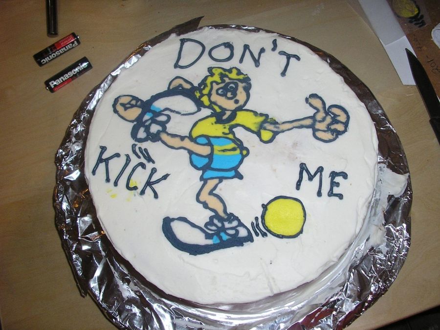 Don't Kick Me Kickball Cake