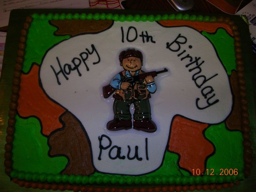 Camoflauge Birthday Cake - CakeCentral.com