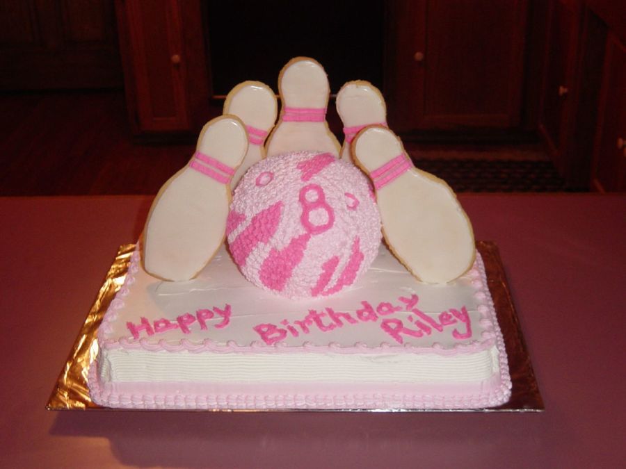 Pink Bowling Ball Cake