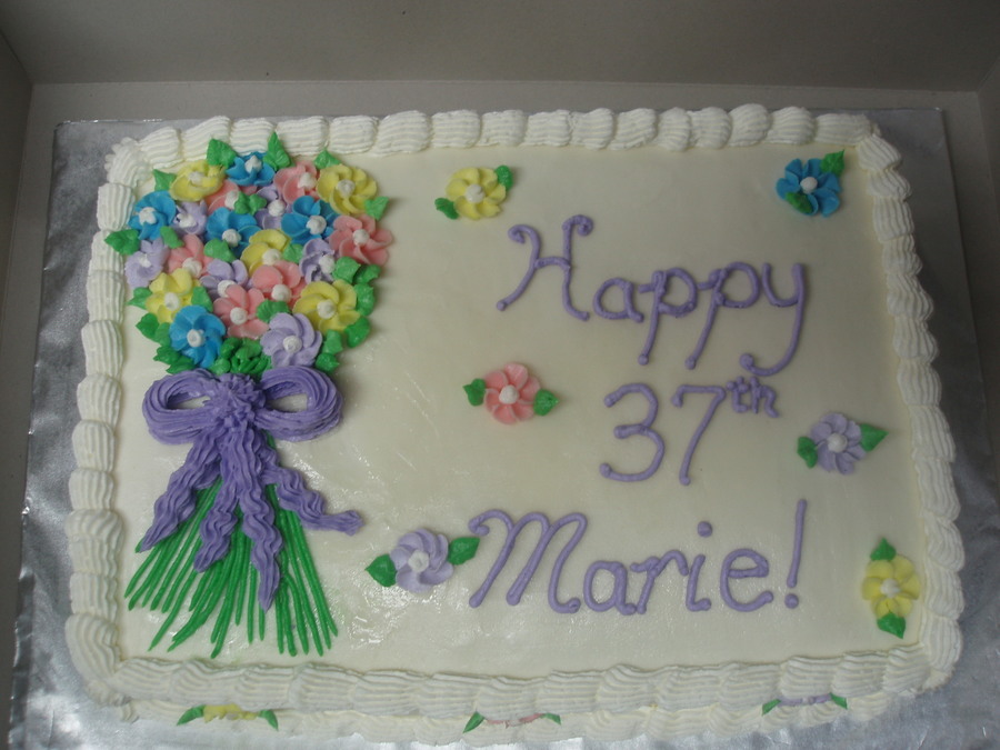 Bouquet Of Flowers Birthday Cake