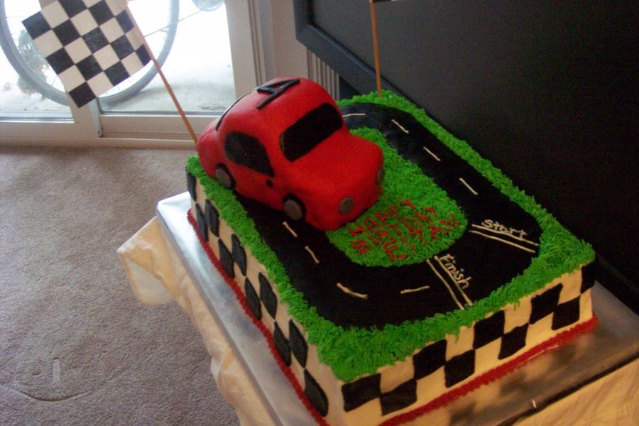 Race Car Track Birthday Cake - CakeCentral.com