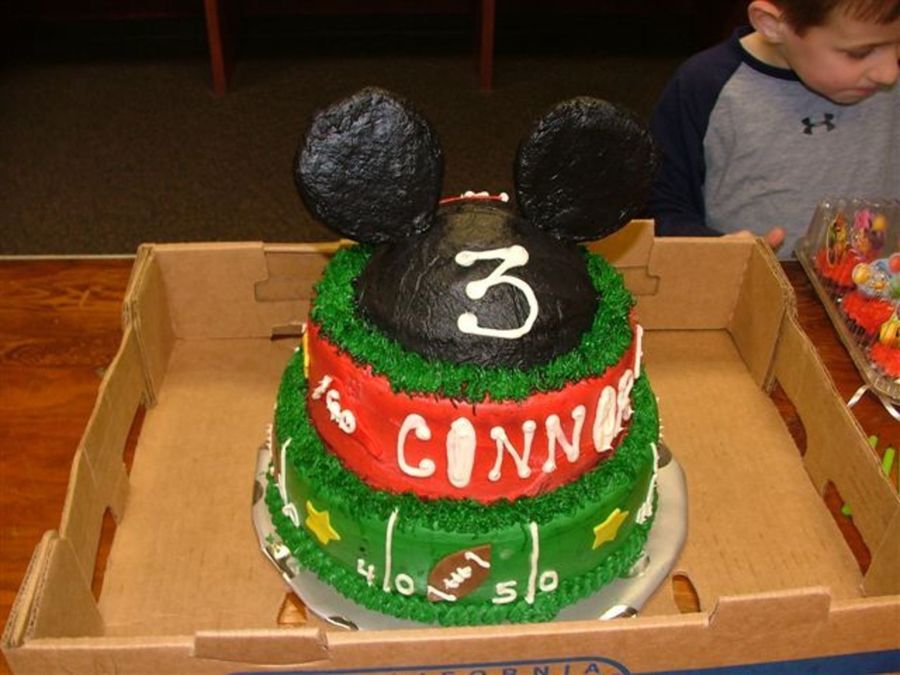 Mickey Football Cake - CakeCentral.com