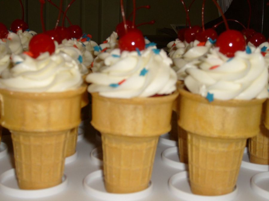 4Th Of July Ice Cream Cone Cupcakes