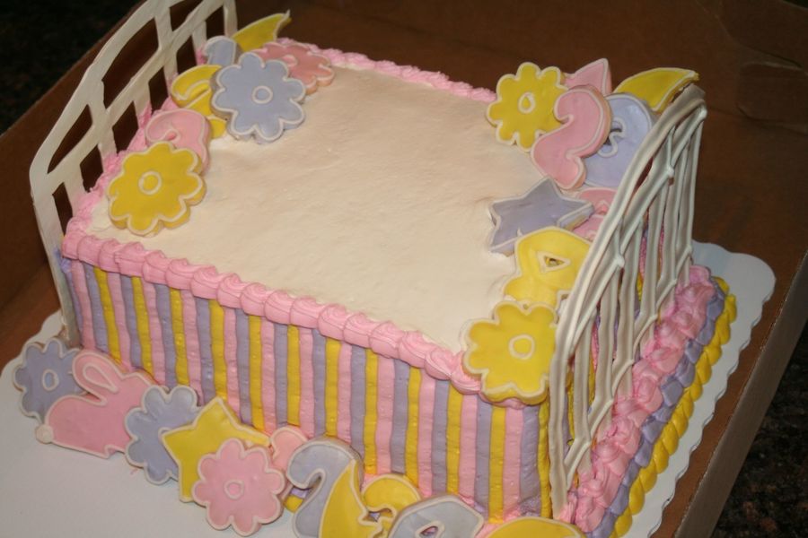 Baby Girl Crib Cake