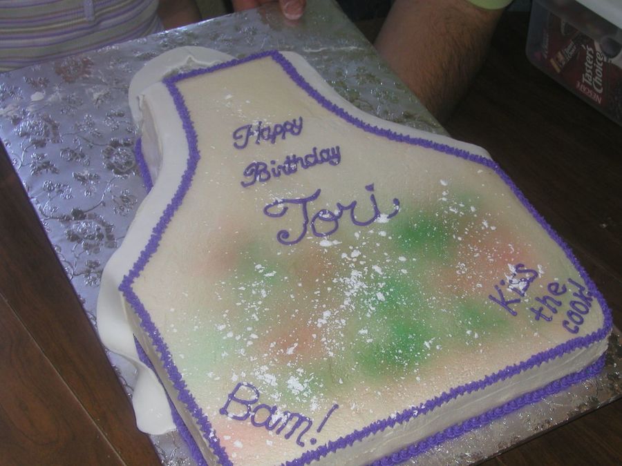 Apron Cake Made To Look Like It Was Used