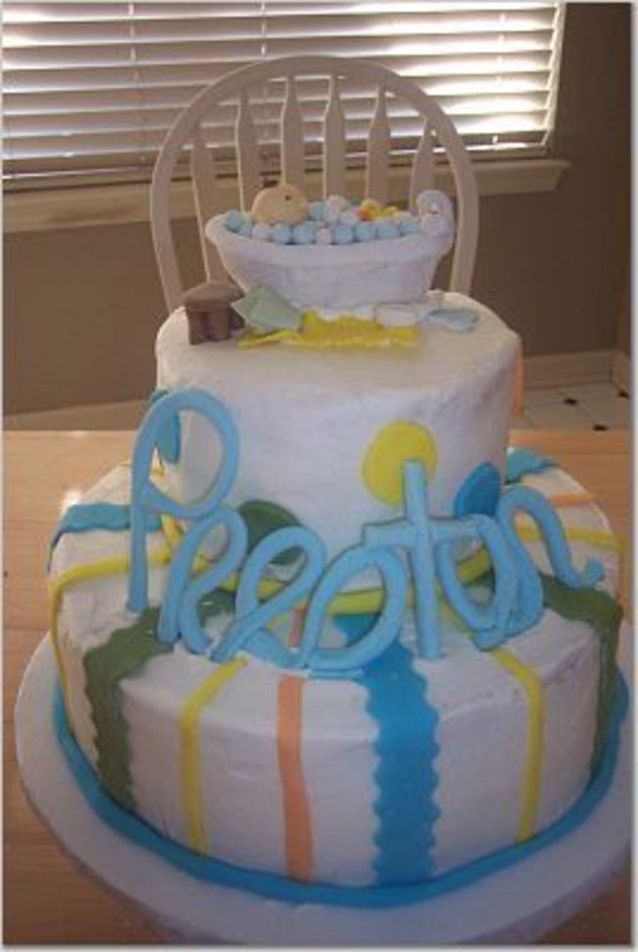 Baby In A Tub Baby Shower Cake