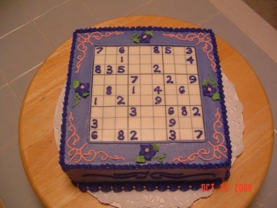 Sudoku Birthday Cake Border Added CakeCentral
