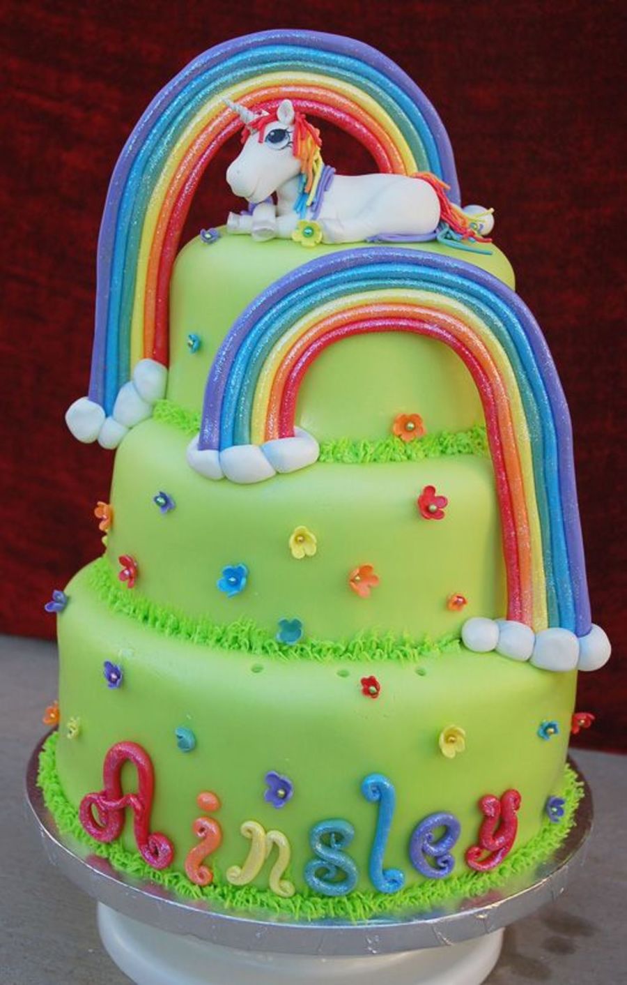 Unicorn Rainbow Birthday Cake