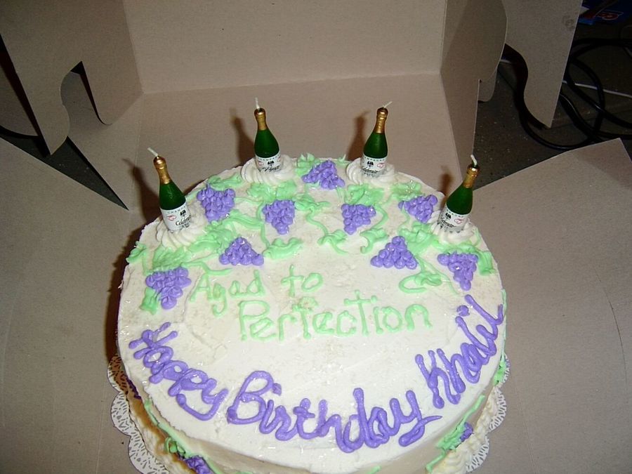 Wine Theme Birthday Cake - CakeCentral.com