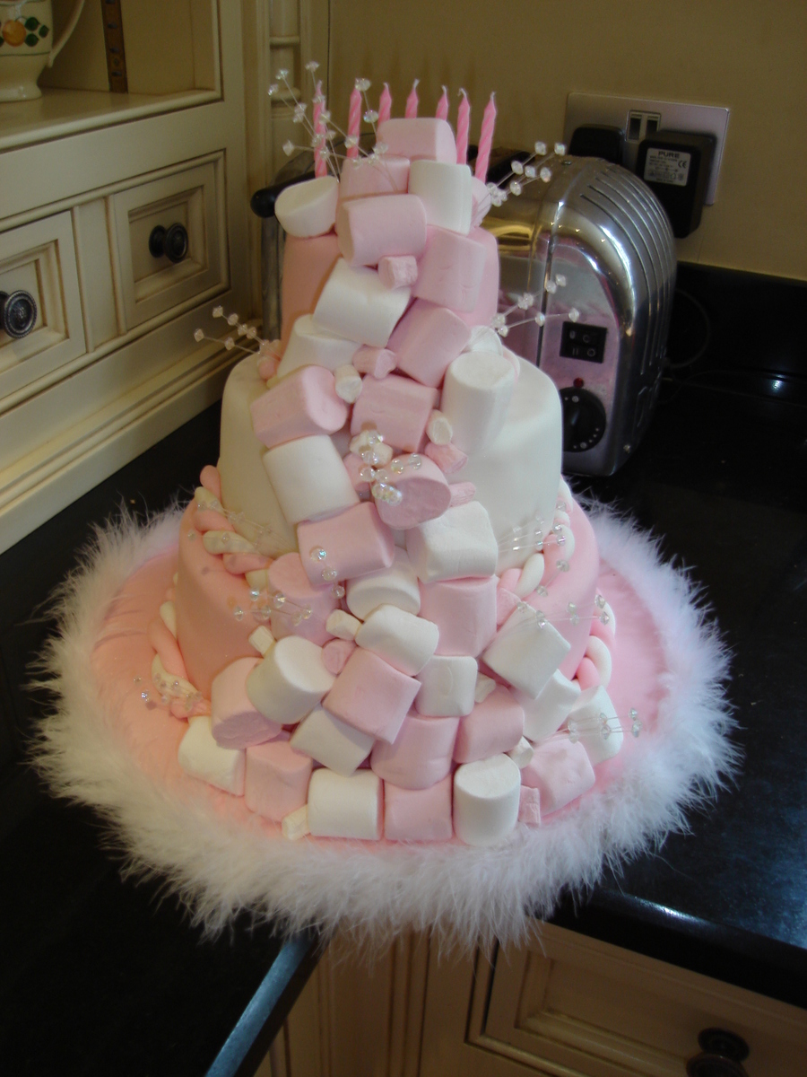 Marshmallow Birthday Cake