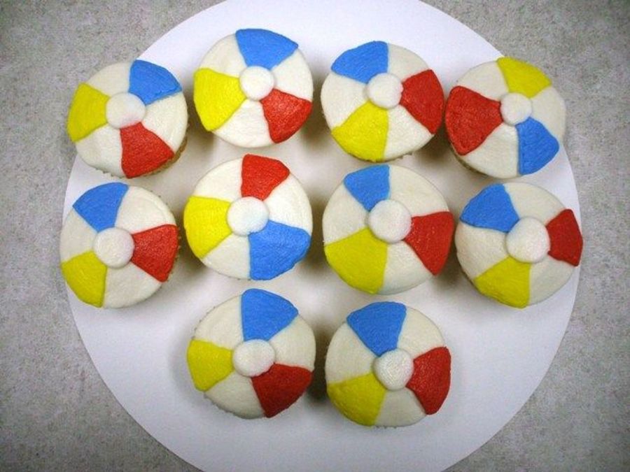 Beach Ball Cupcakes