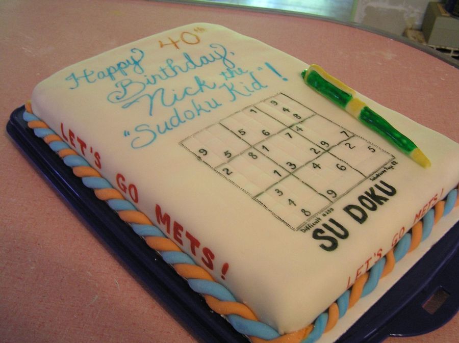 Sudoku Birthday Cake CakeCentral