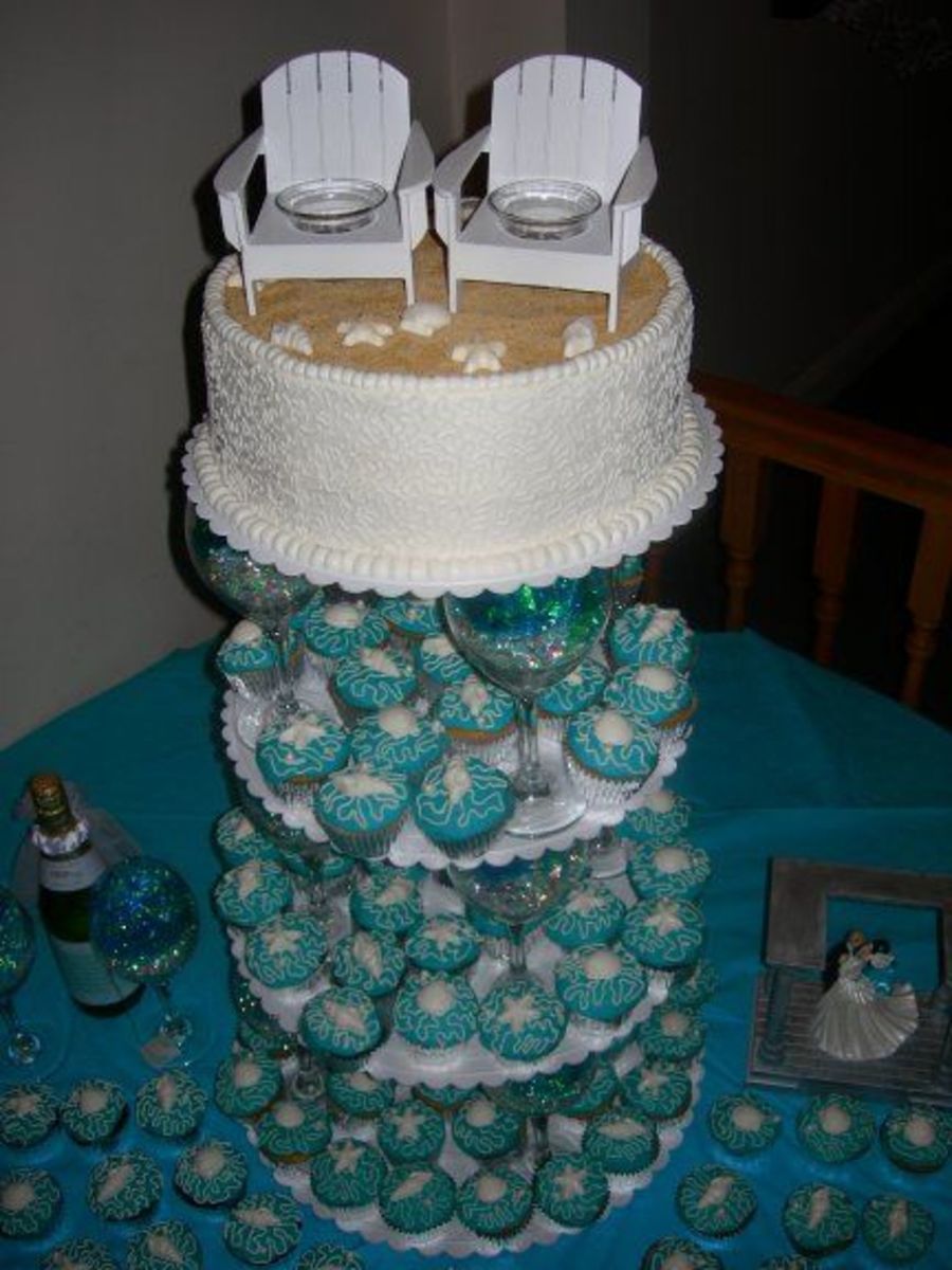 Beach Cupcake Tower - CakeCentral.com