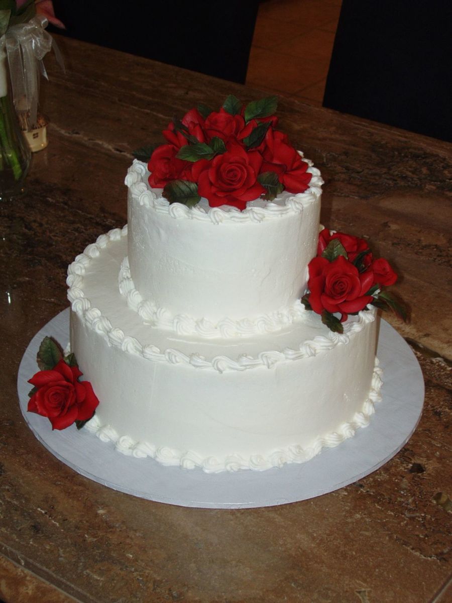 Simple Buttercream Cake With Gumpaste Flowers...