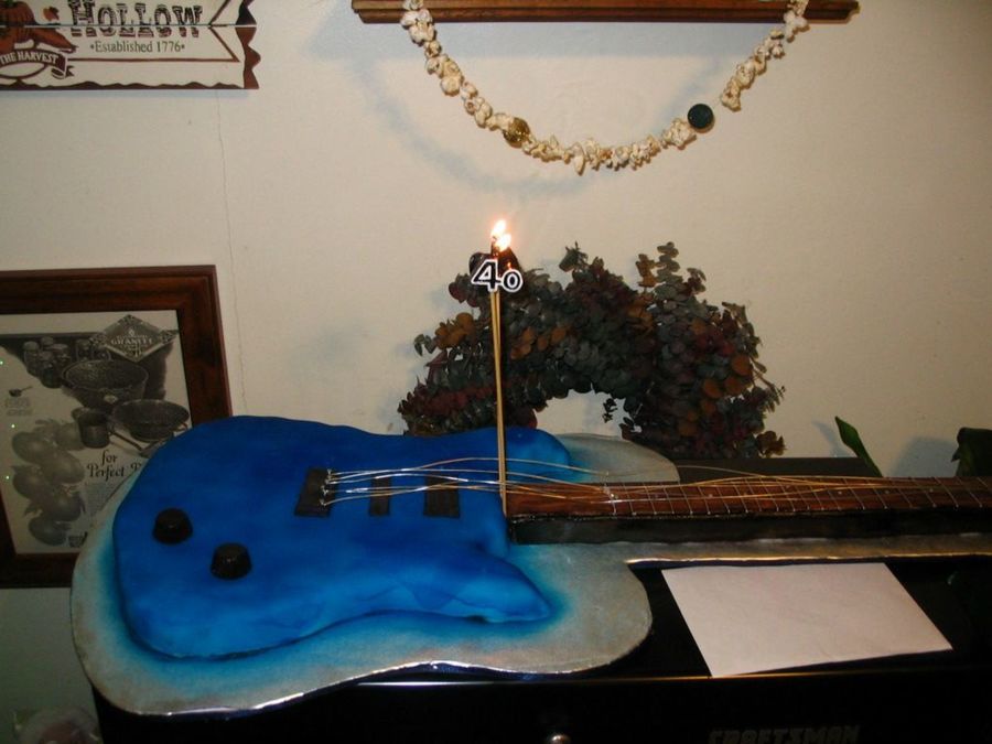 Blue Guitar Birthday Cake