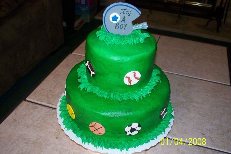 Sports Themed Baby Shower Cake
