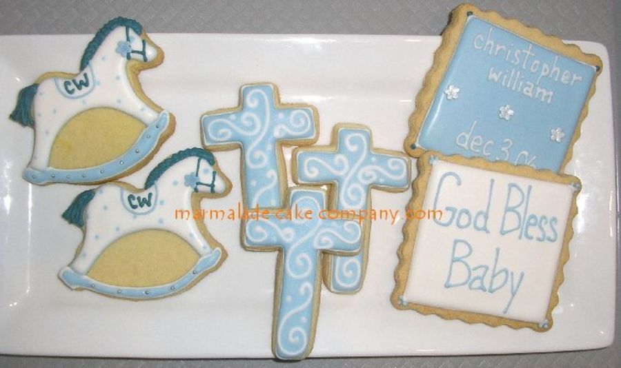 Baby Boy Baptism Cookies