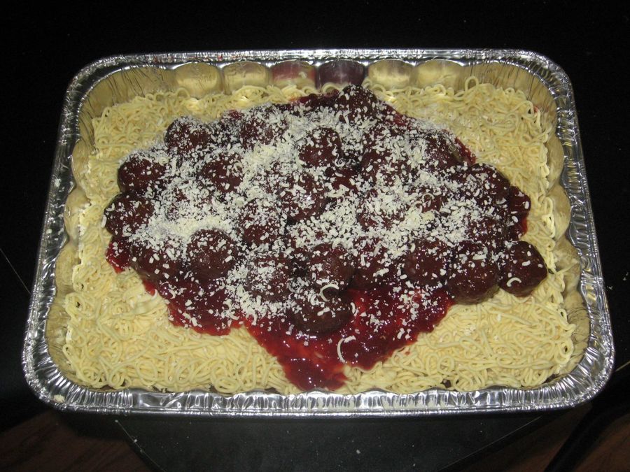 Spaghetti And Meatballs Cake