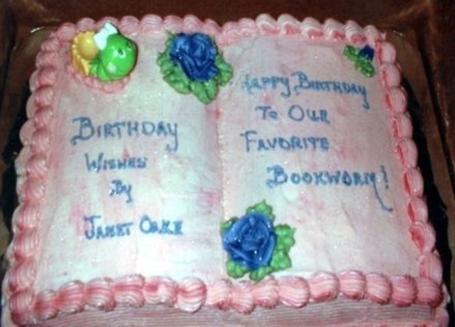 Bookworm Birthday Cake - CakeCentral.com
