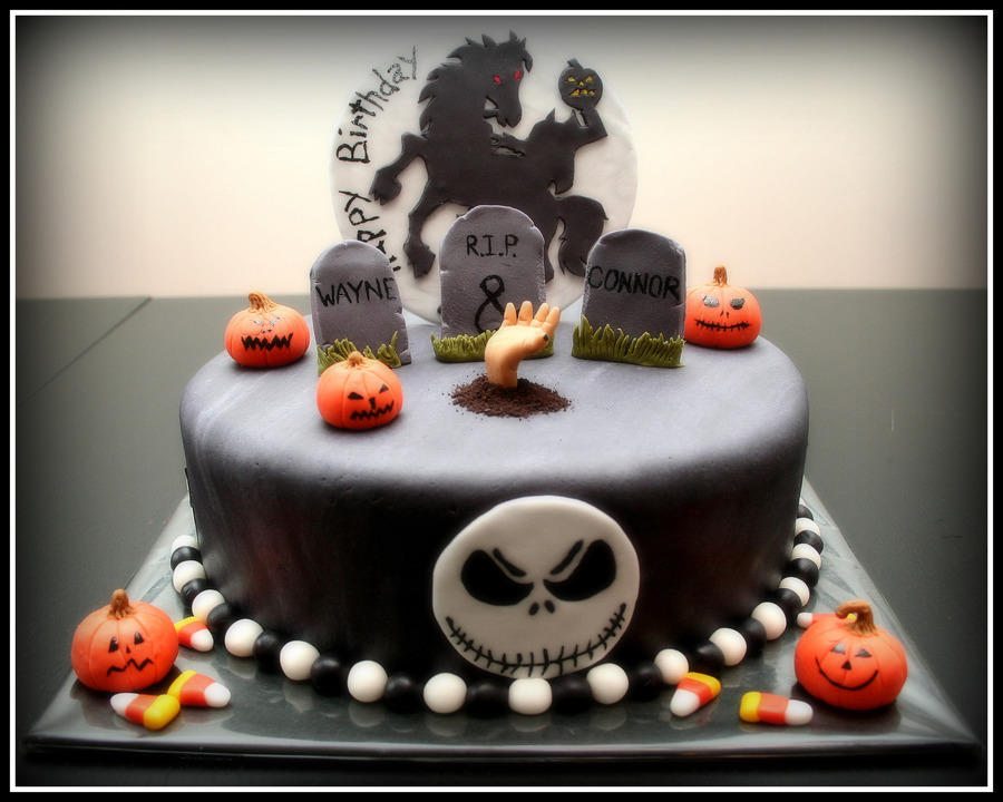 Halloween Themed Birthday Cake