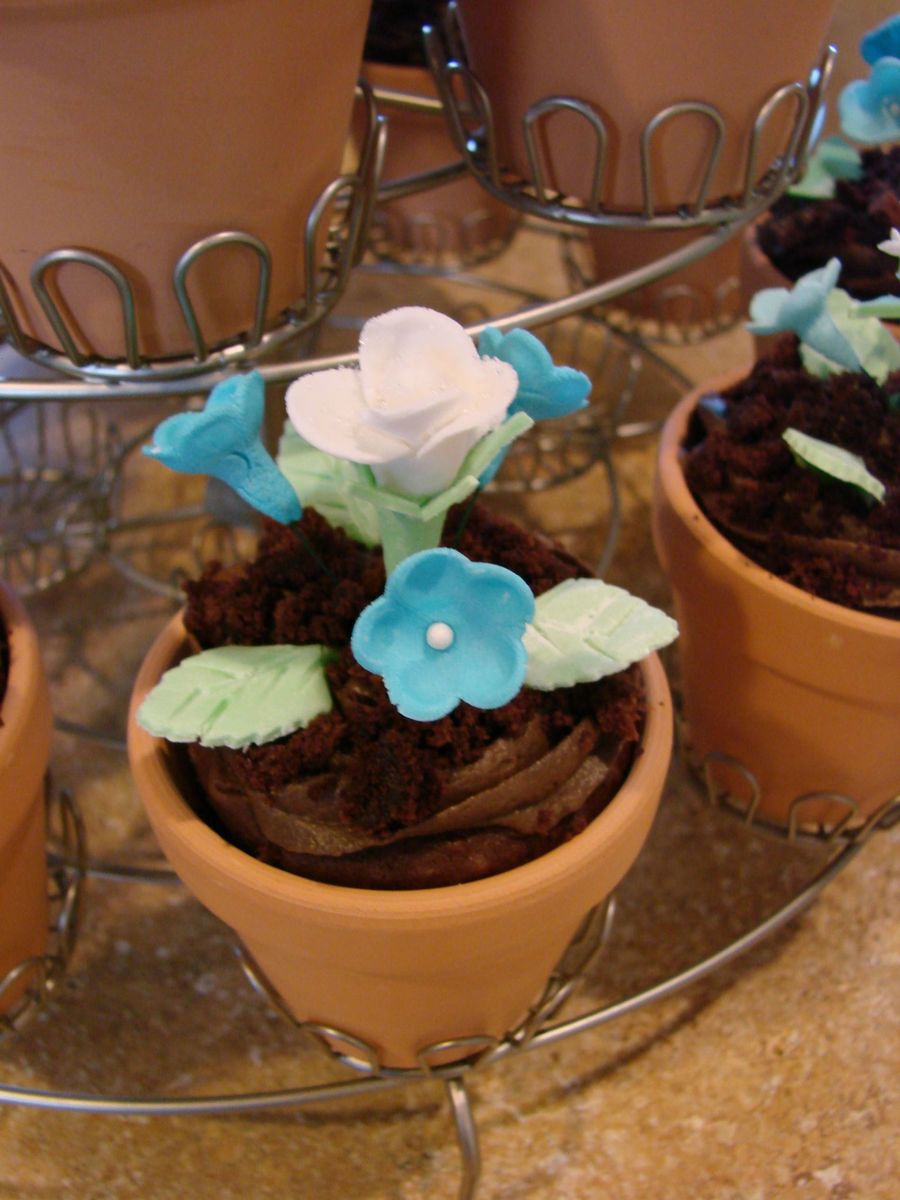 Baby Shower Flower Pot Cupcakes