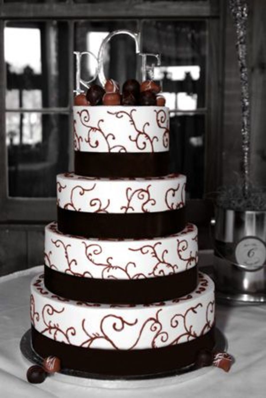 Chocolate Brown And White Wedding