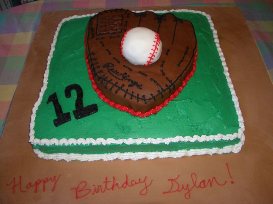 Baseball And Glove Birthday Cake