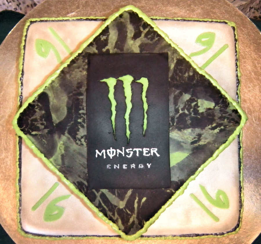 Monster Energy Drink Themed Cake
