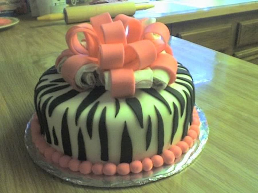 Zebra Fondant Cake