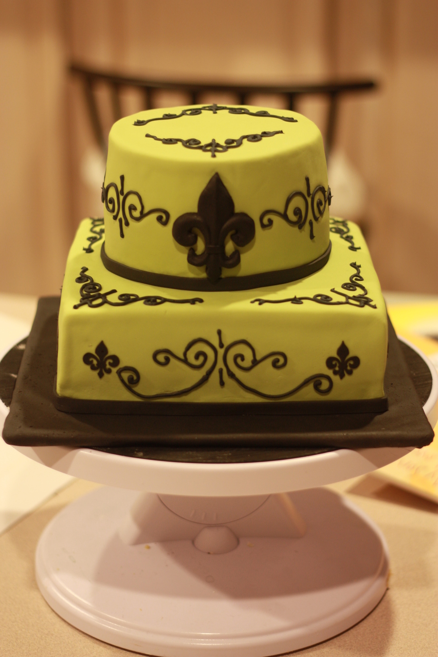 Fleur De Lis Baby Shower Cake