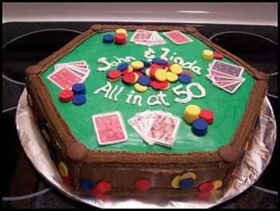 Poker Table Birthday Cake