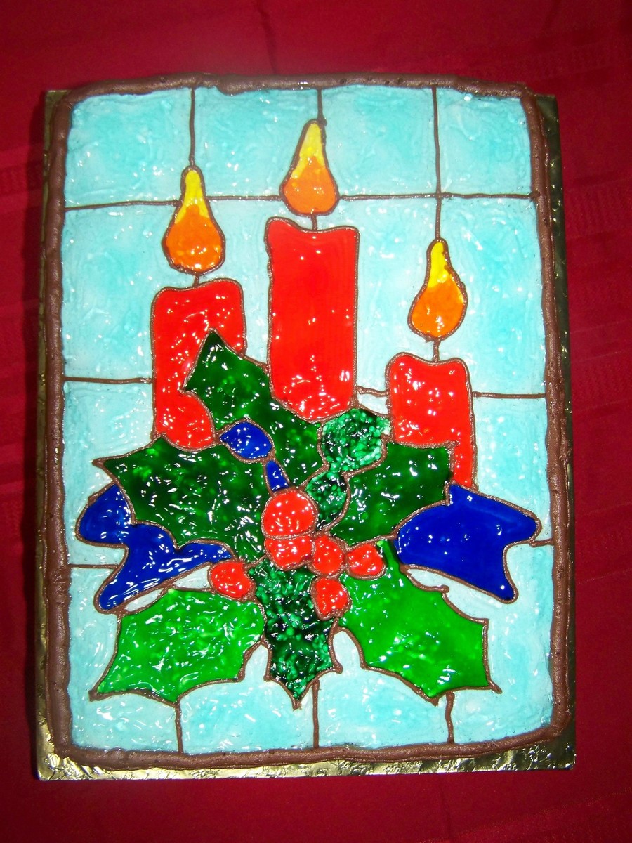 Stained Glass Window Christmas Cake