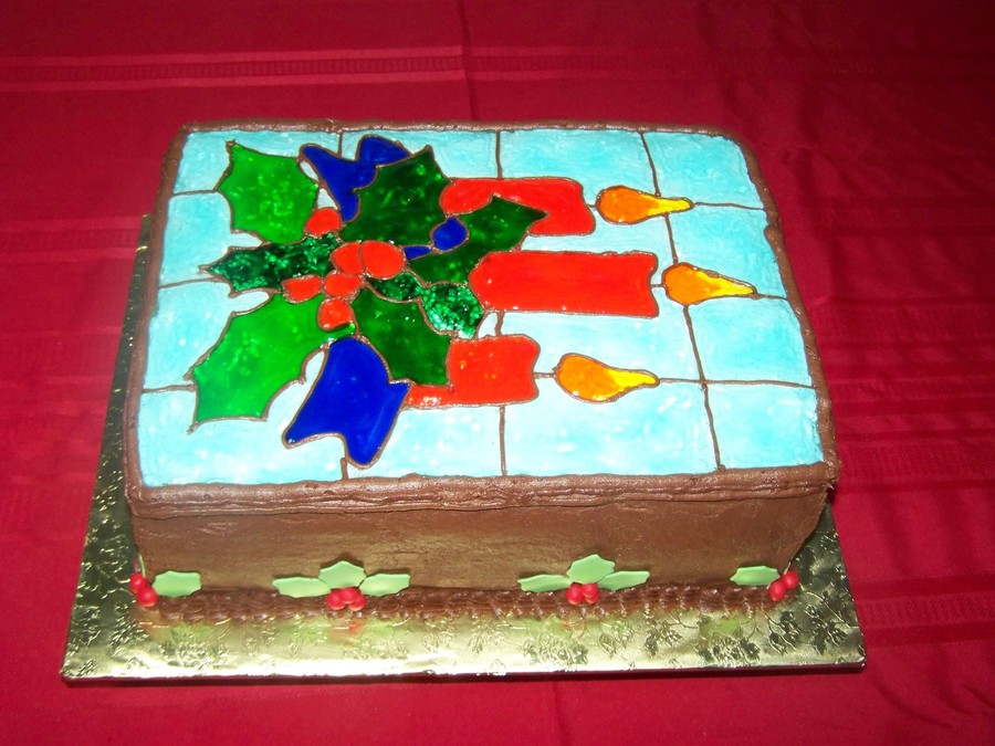 Stained Glass Window Christmas Cake