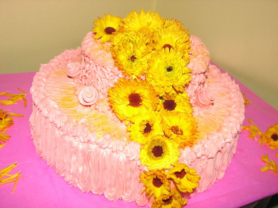 Cake With Natural Flowers