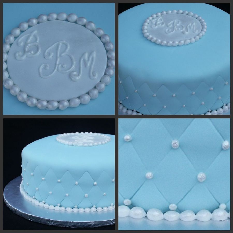Monogrammed Baptism Cake For Baby Boy